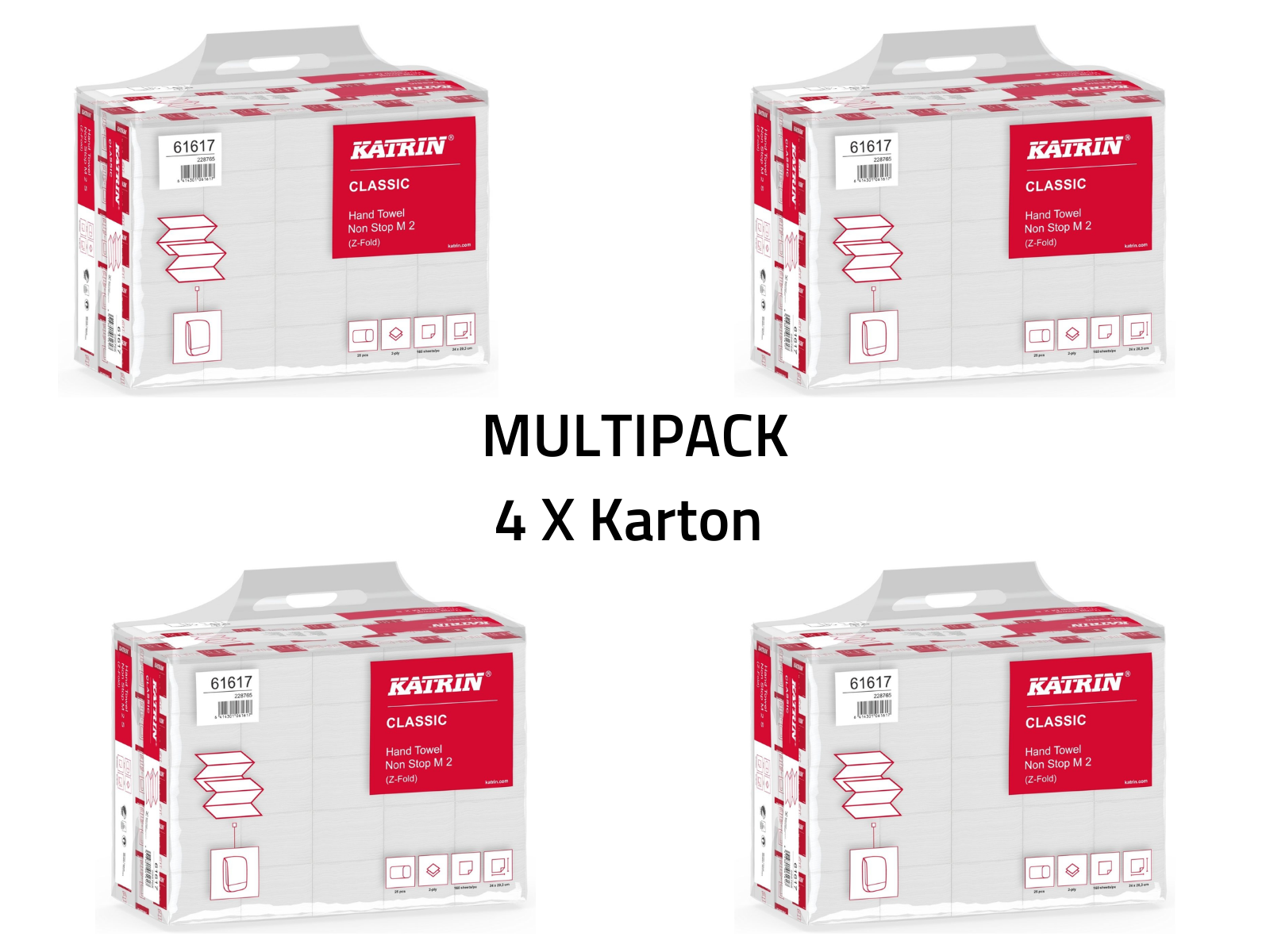 Multipack x4 Ręcznik Multifold Katrin 61617 3Panel